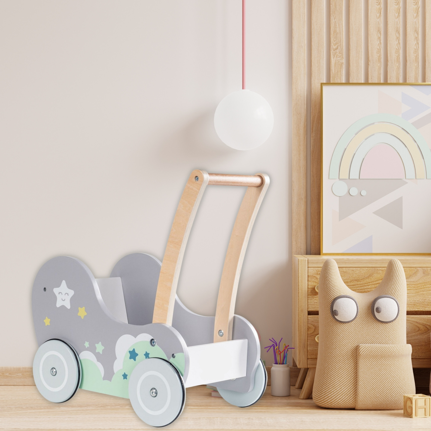 Marcheur pour poussette en bois