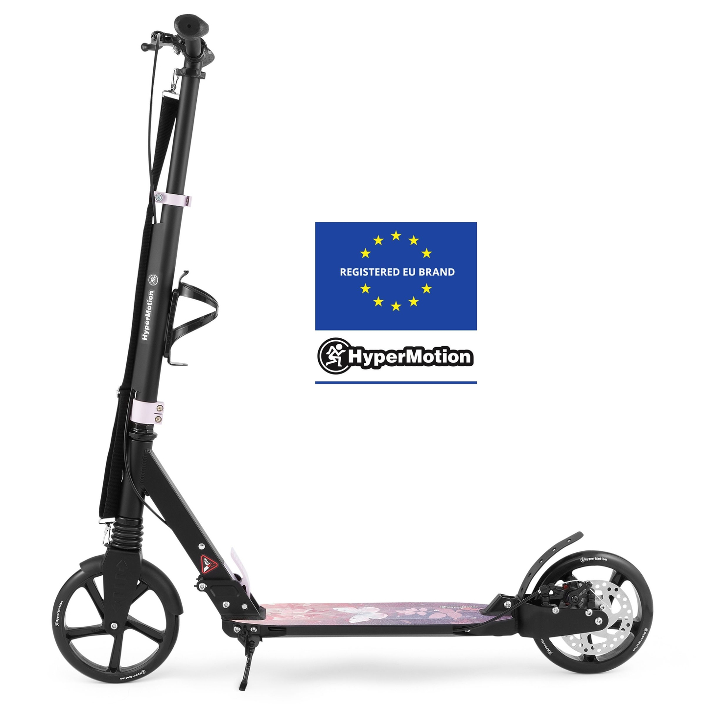 Scooter à deux roues pour jeunes adultes - avec amortisseur - HyperMotion Skyline - rose, aluminium - 100kg