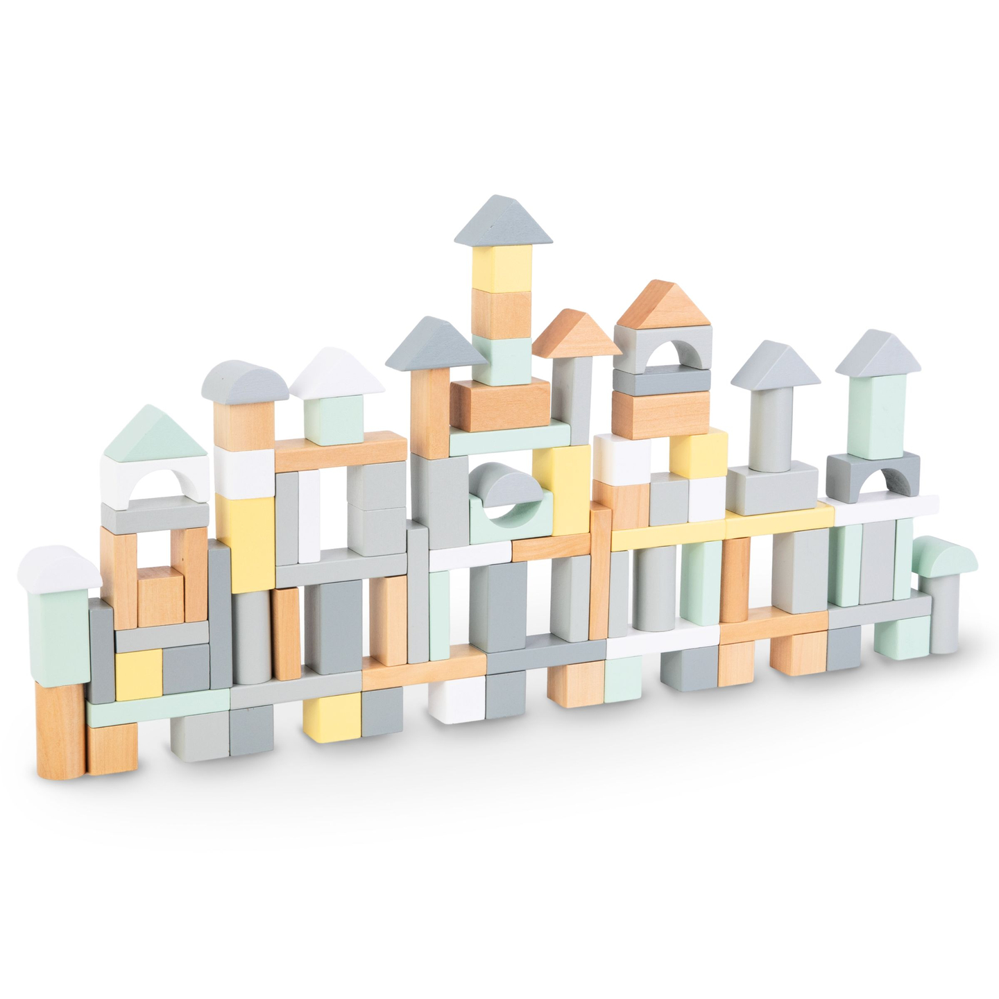 Blocs de bois pastel - lot de 100 pièces XL