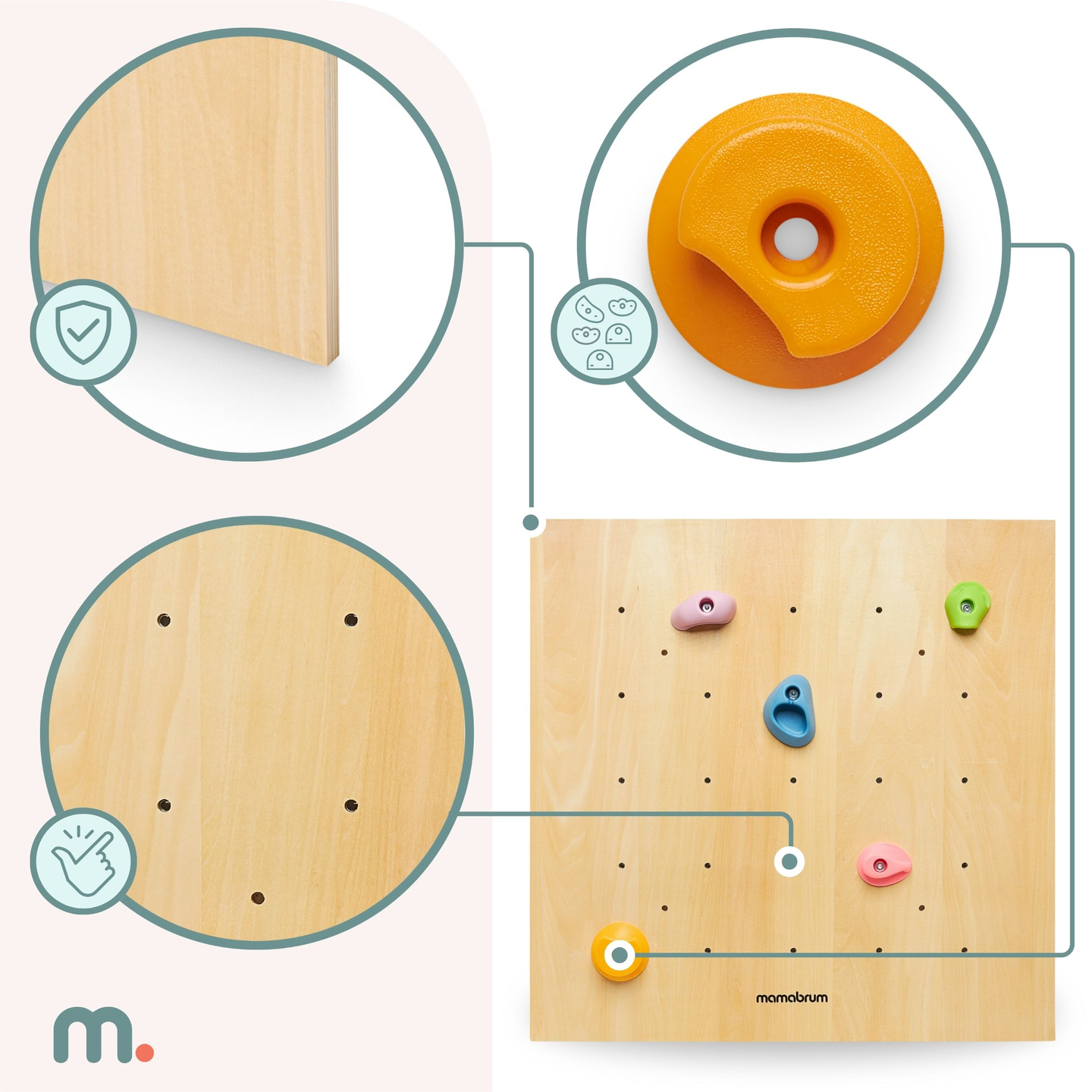 Mur d'escalade en bois pour les enfants