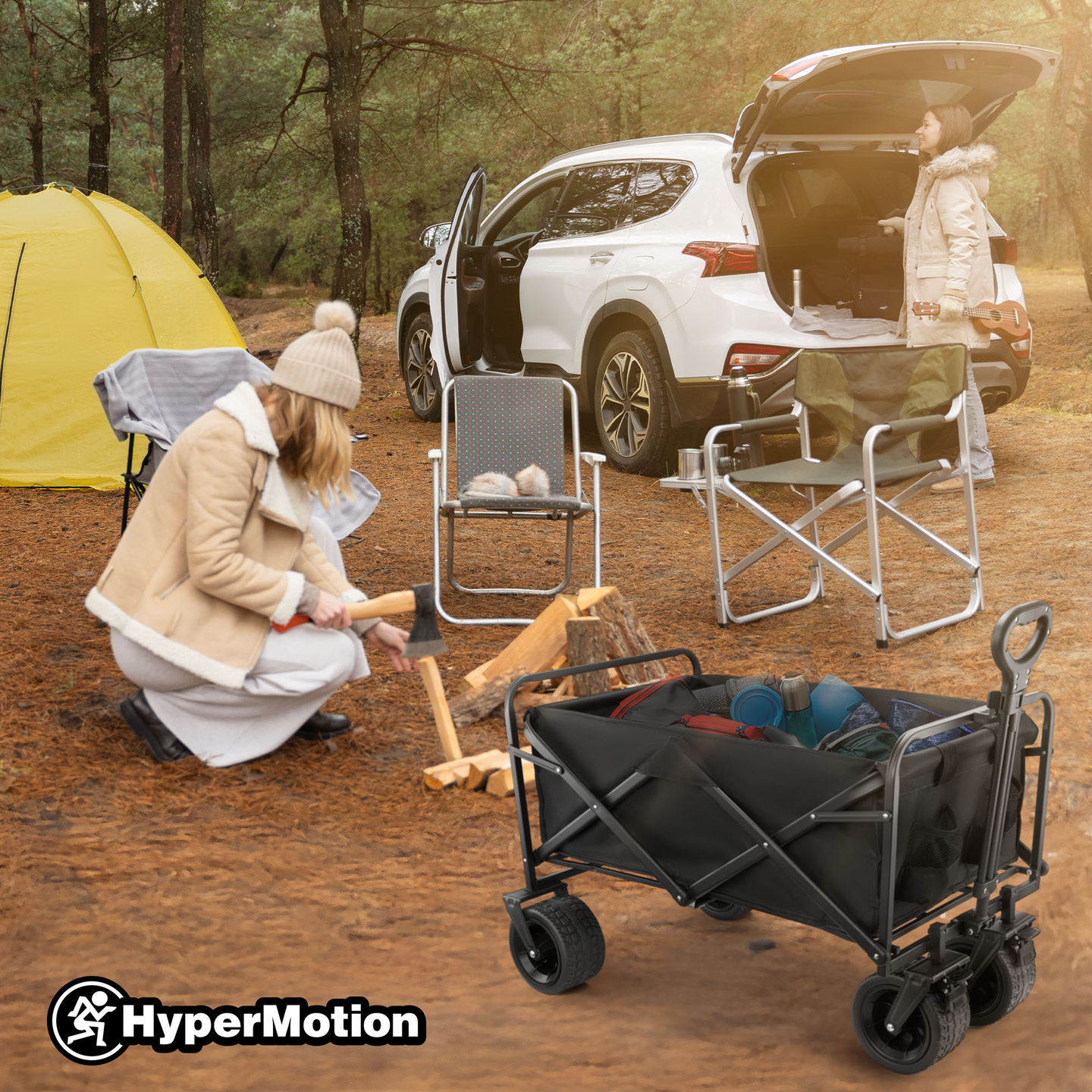 Fauteuil roulant de plage pliant HyperMotion - noir, 120 kg