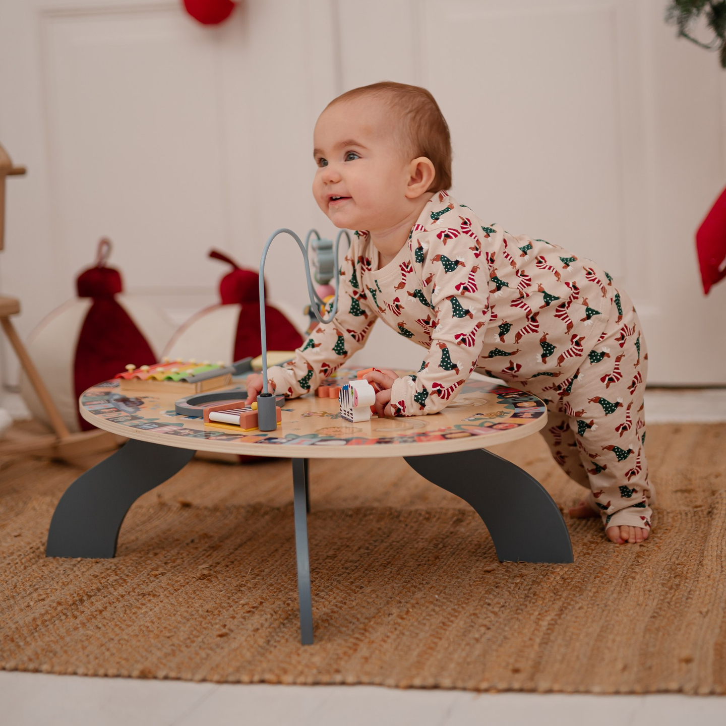 Table éducative en bois 7in1, musicale, sensorielle