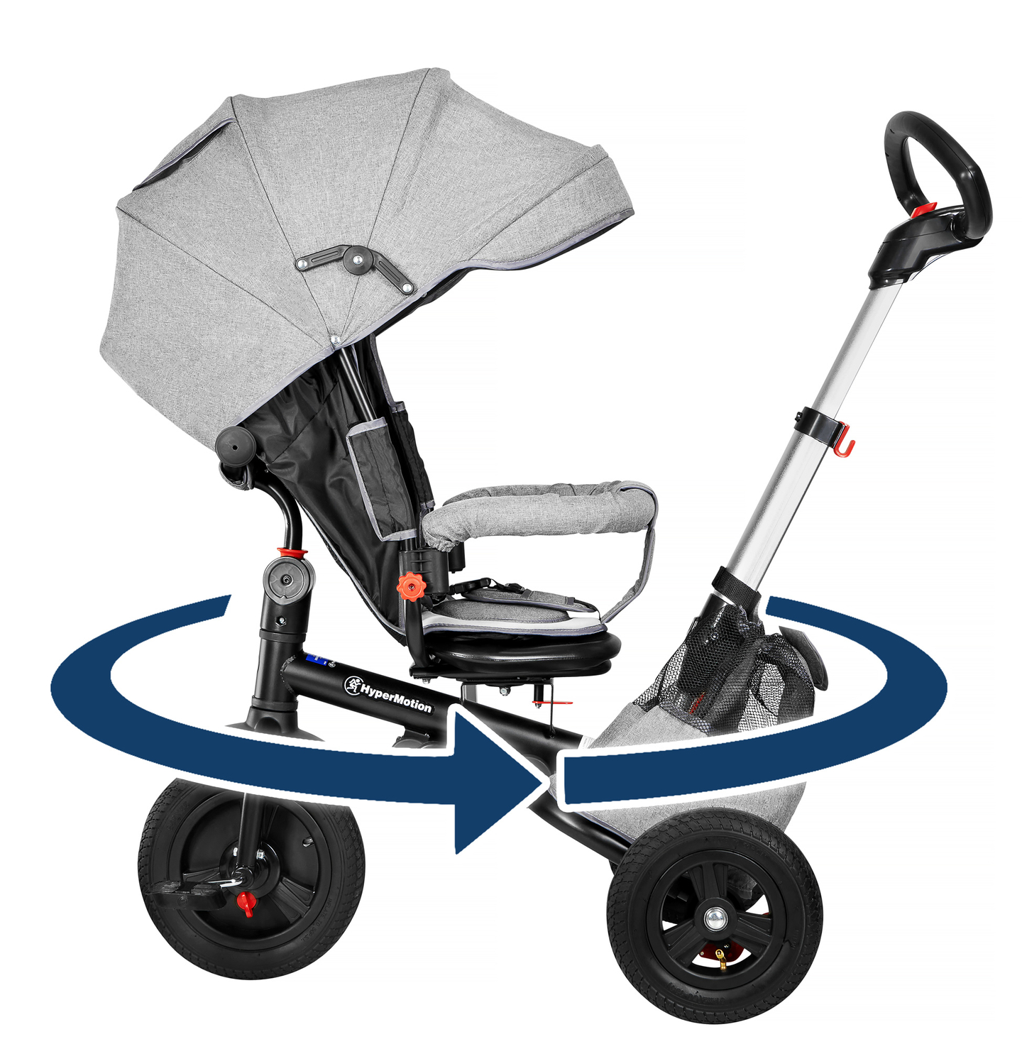 Tricycle Tobi Velar + film de pluie - gris