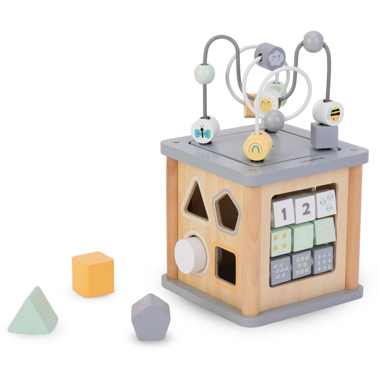 Cube éducatif Montessori en bois - boucle motrice