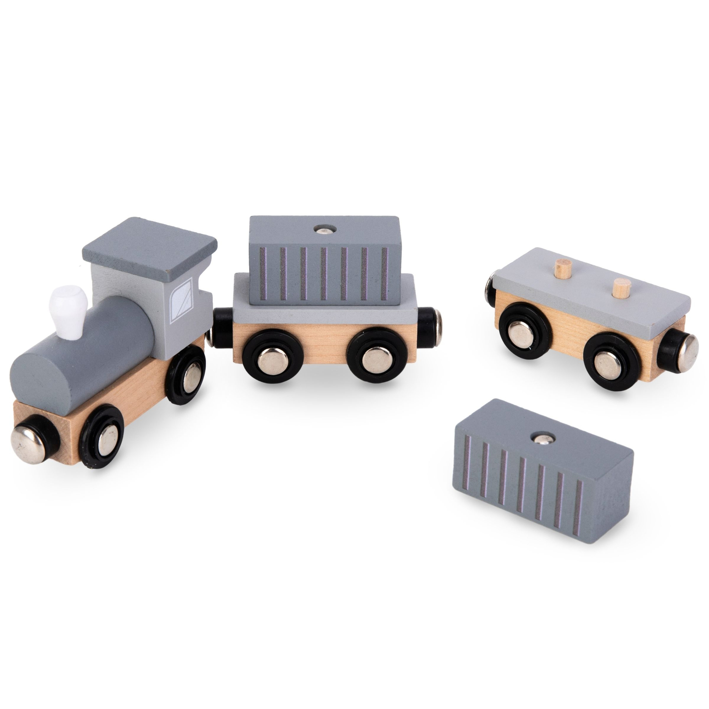 Grue portuaire mobile avec treuil magnétique et accessoires - ensemble en bois