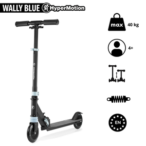 Scooter à deux roues avec amortisseur WALLY 4-9 ans à partir de HyperMotion noir-vert