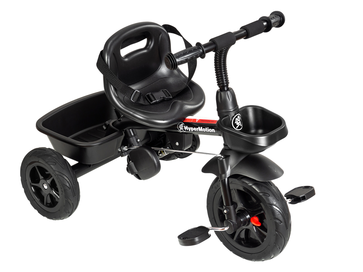 HyperMotion TOBI VECTOR tricycle - roues gonflables éternelles + barre de poussée. Couleur : noir.