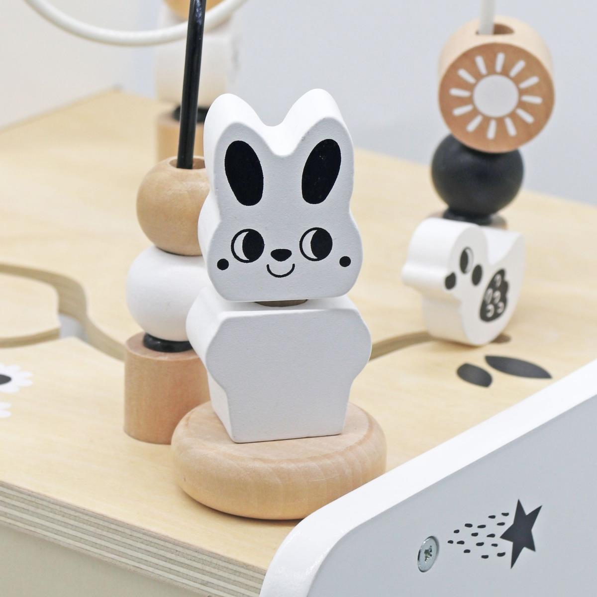 Poussette en bois 6in1, déambulateur avec fonction de table d'apprentissage