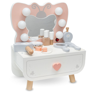 Mini coiffeuse en bois avec éclairage LED - Butterfly
