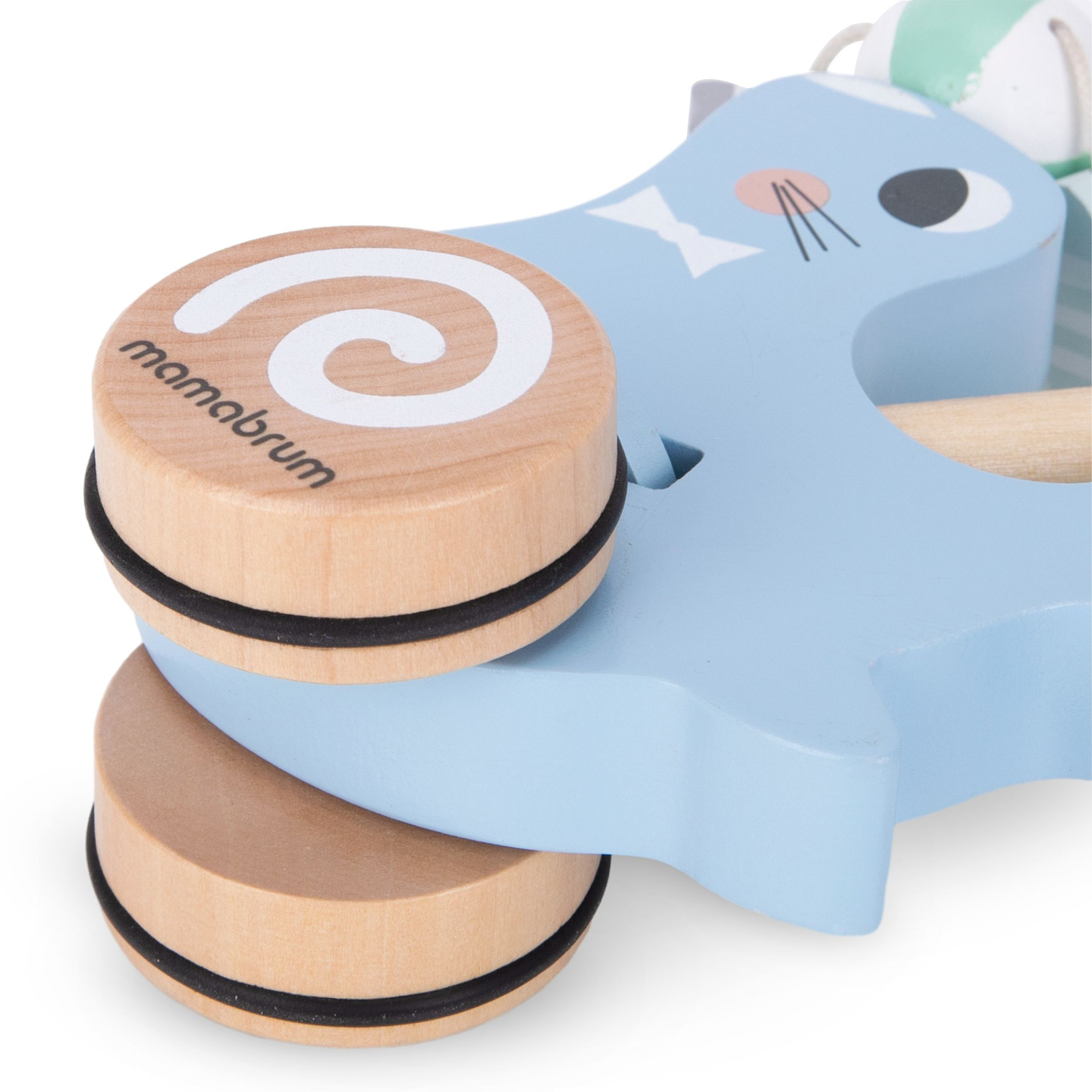 Sceau en bois avec bâton de poussée - pusher