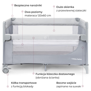 Lit Closely 3 en 1 avec table à langer, matelas et sac de transport