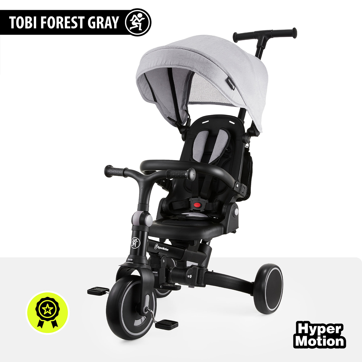 Tricycle multifonctionnel 8 en 1 TOBI FOREST - gris