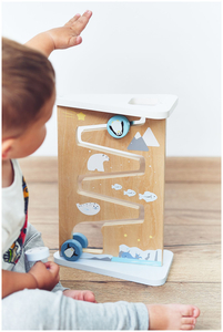 Planche de manipulation sensorielle en bois à deux faces