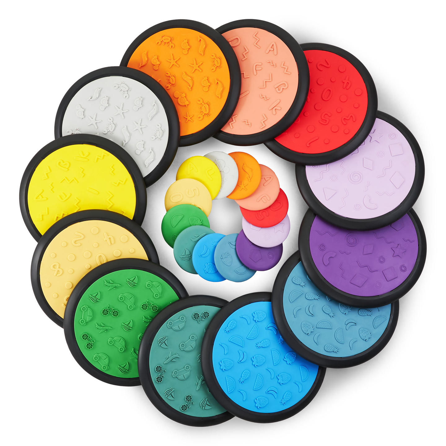 Disques sensoriels colorés pour enfants - 24 pièces