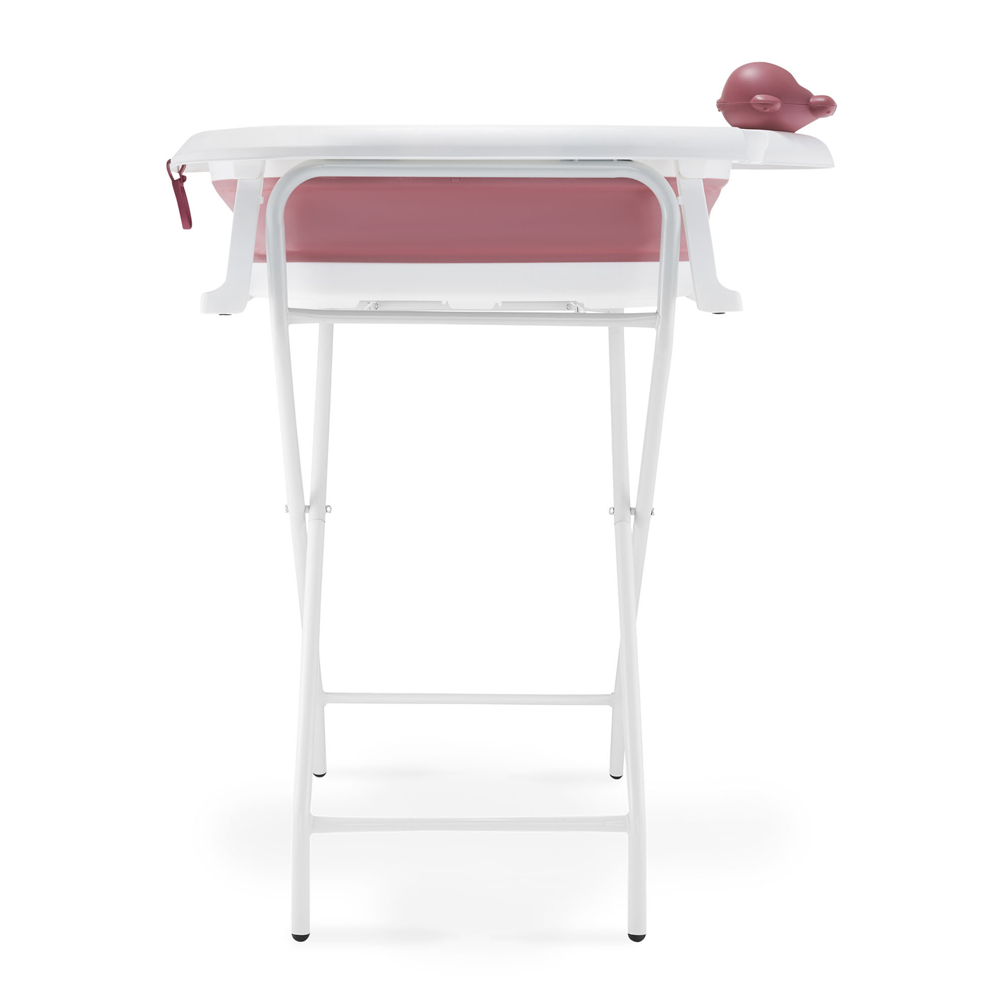 Baignoire pliante pour bébé avec thermomètre, insert et support - couleur rose sale