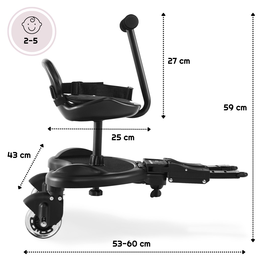 Extension de fauteuil roulant MR BUGGY avec siège - roues LED