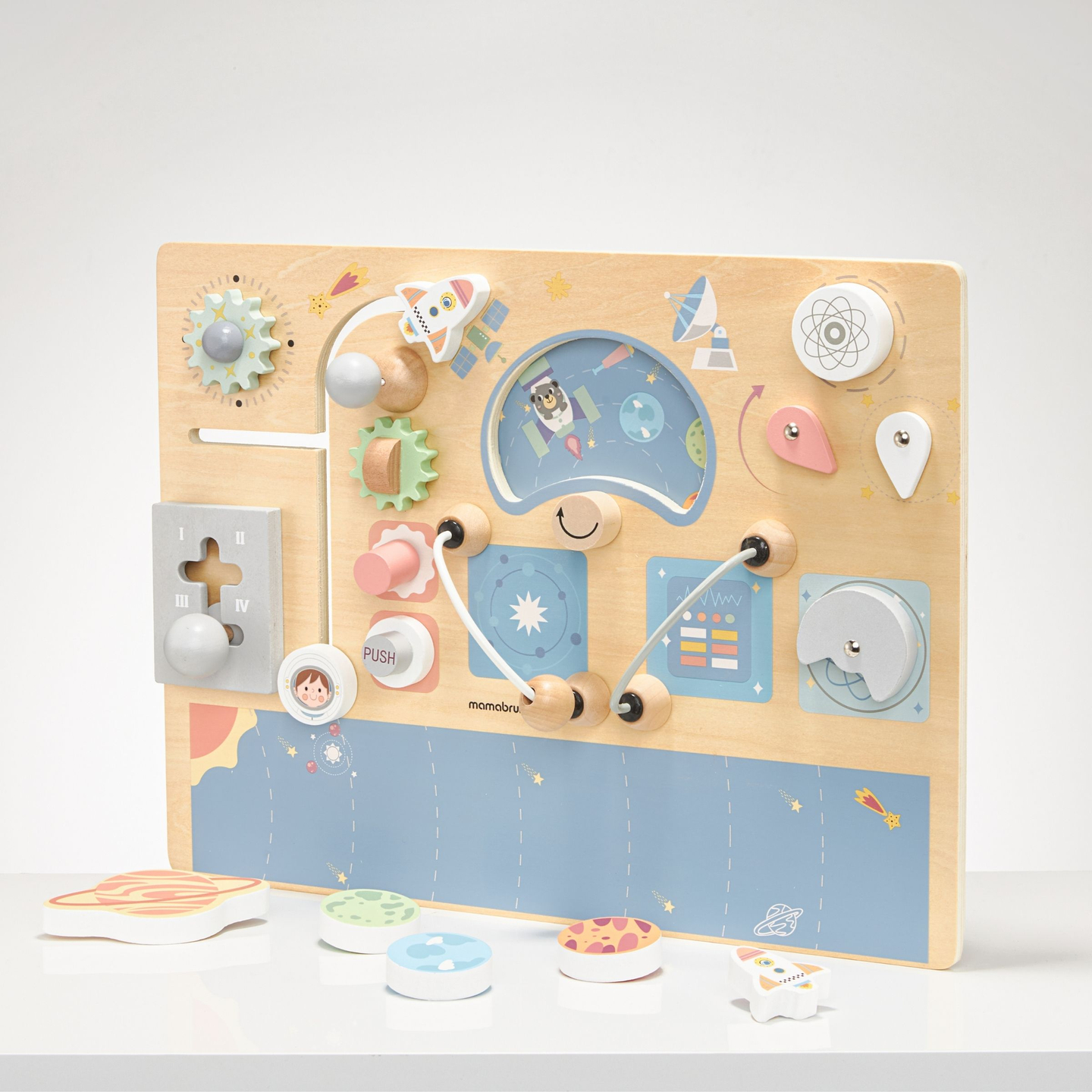 Tableau de manipulation en bois - Cosmos