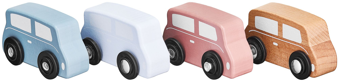 Camion-remorque en bois avec 4 voitures