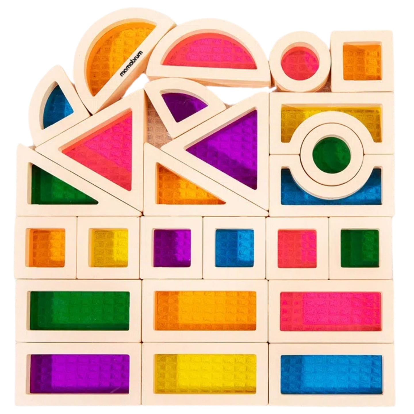 Blocs de bois arc-en-ciel - 25 éléments