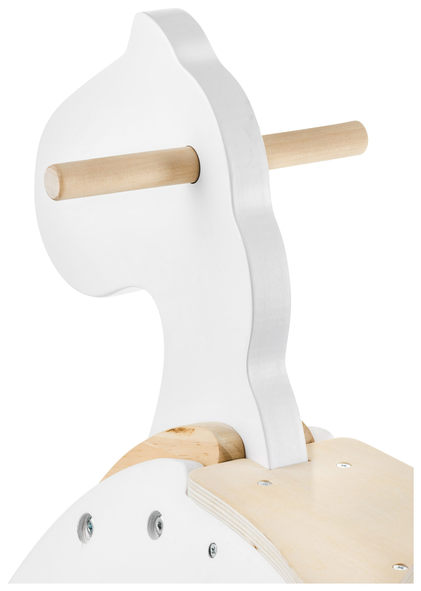 Cheval à bascule en bois - blanc - à partir de 12 mois.