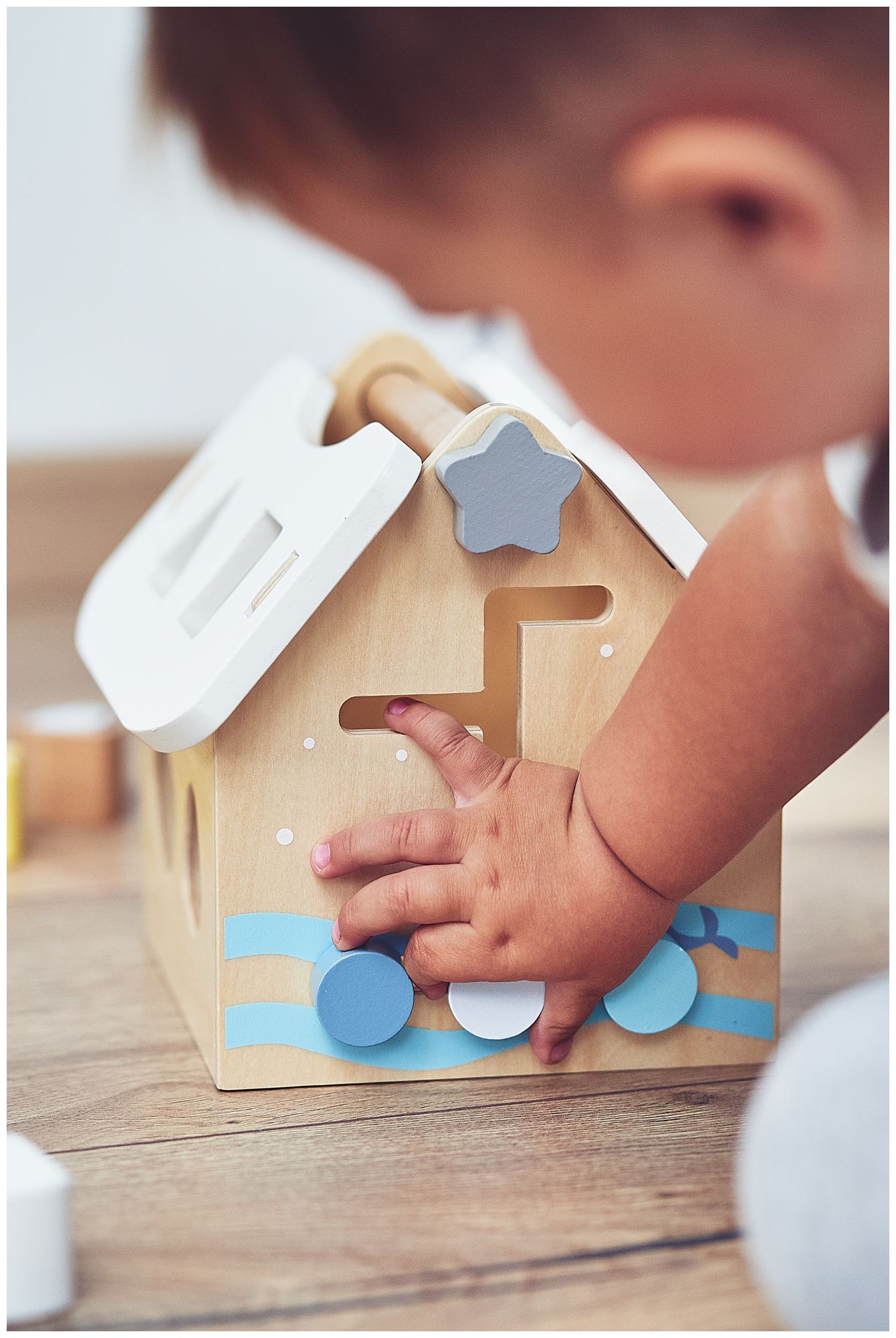 Trieur - maison éducative en bois avec des blocs