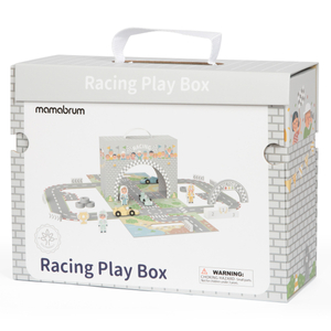 Valise magnétique avec piste de course, véhicules en bois et accessoires routiers