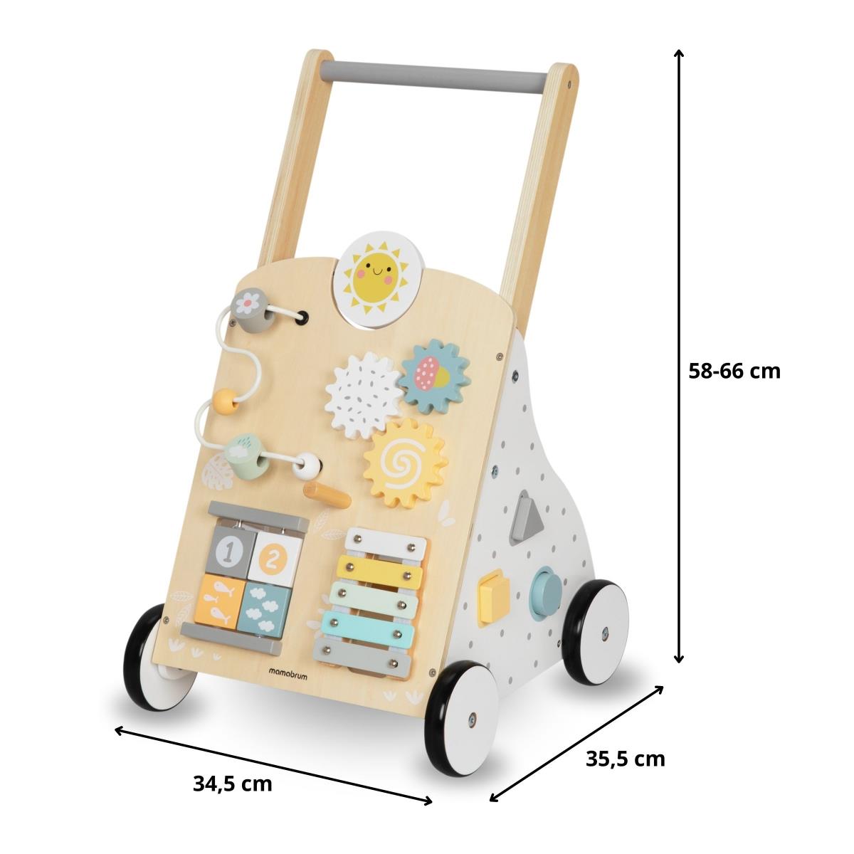 Marcheur éducatif en bois 8in1 / pousse-bébé - tableau de manipulation