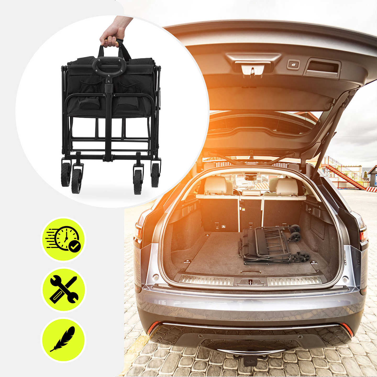 Fauteuil roulant de plage pliant HyperMotion - noir, 80 kg