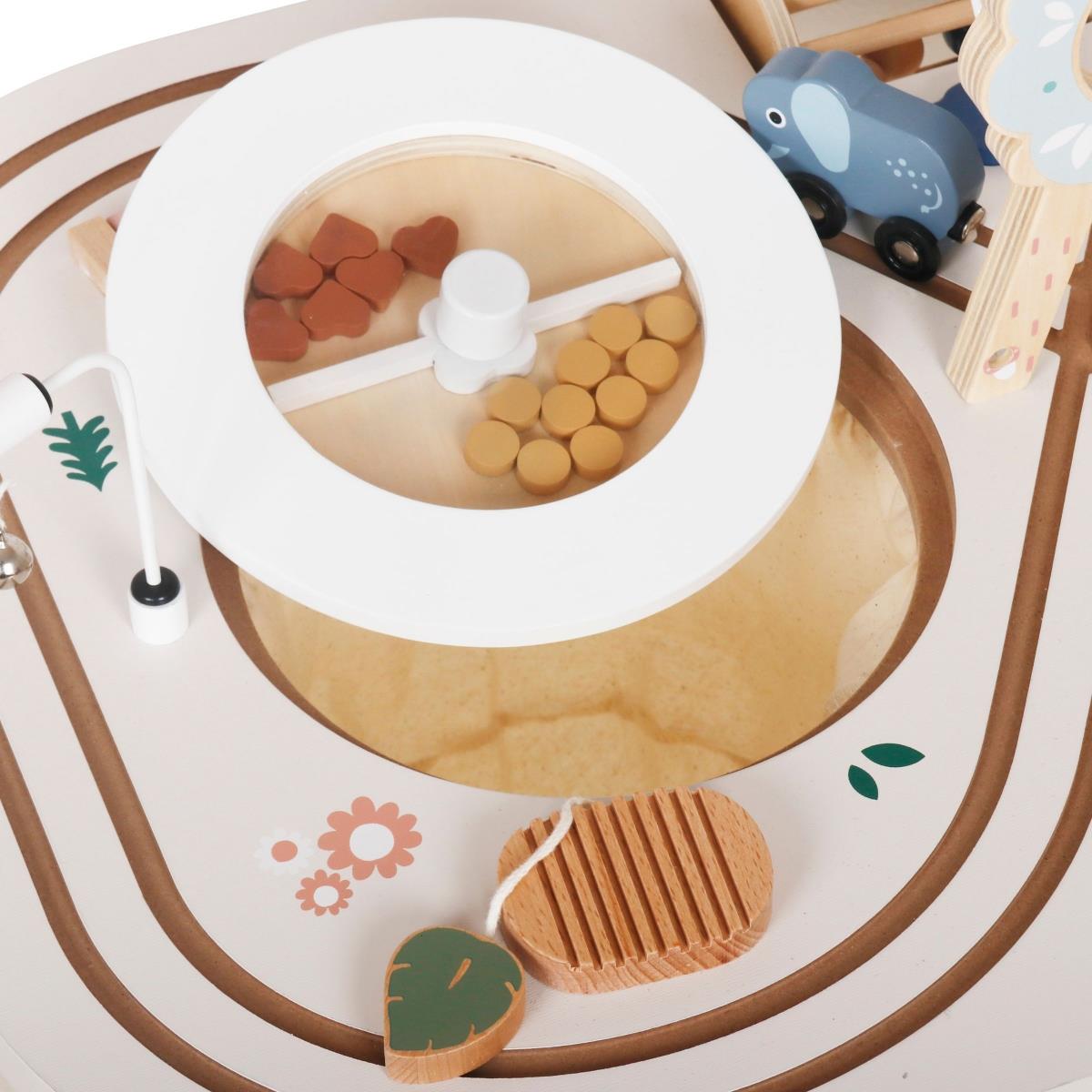 Table éducative en bois 10in1 avec animaux et train