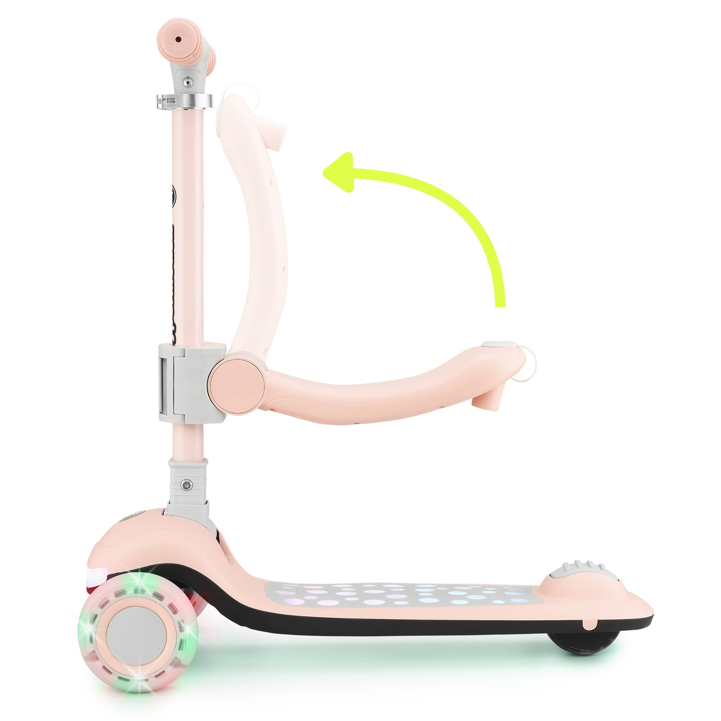 HyperMotion LUMI scooter d'équilibre 3-en-1 - plateforme éclairée et roues LED, couleur rose