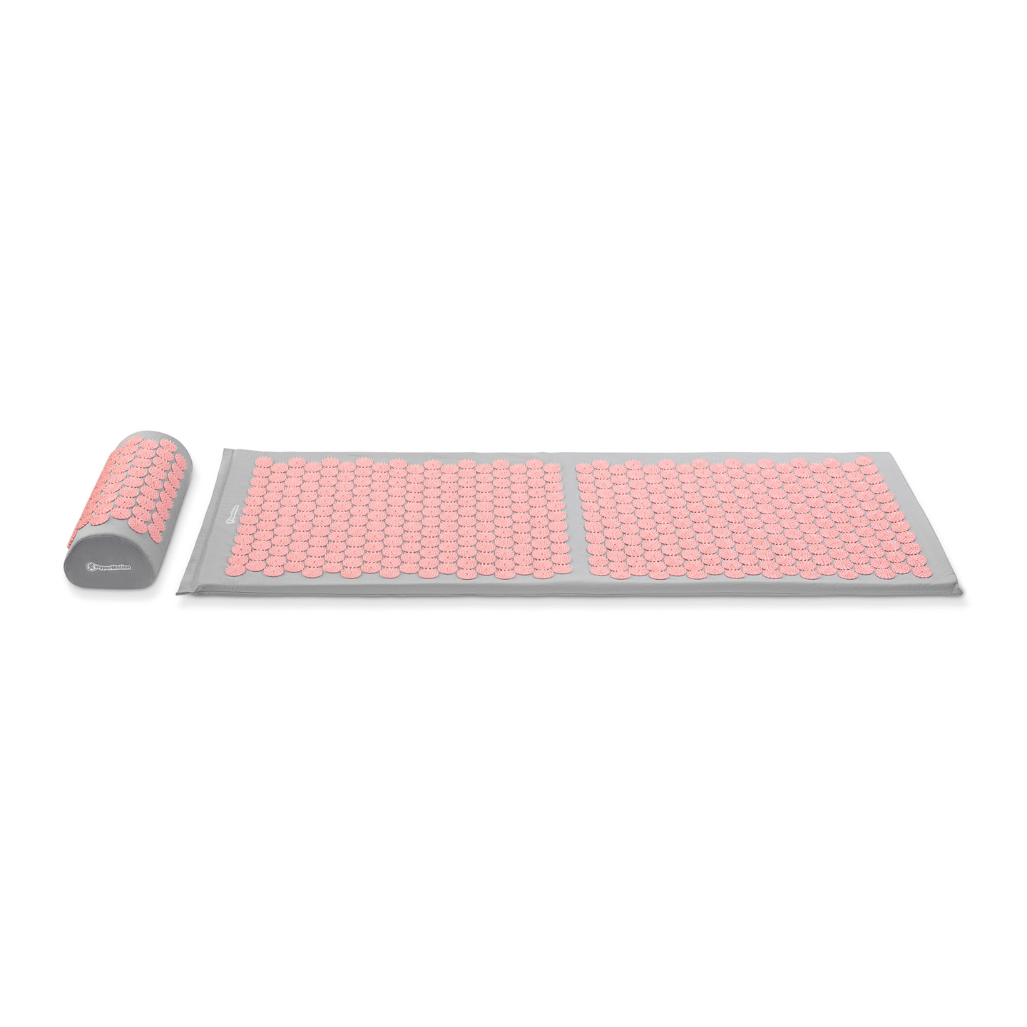 Grand tapis d'acupression avec coussin et housse - 130 cm HyperMotion gris et rose