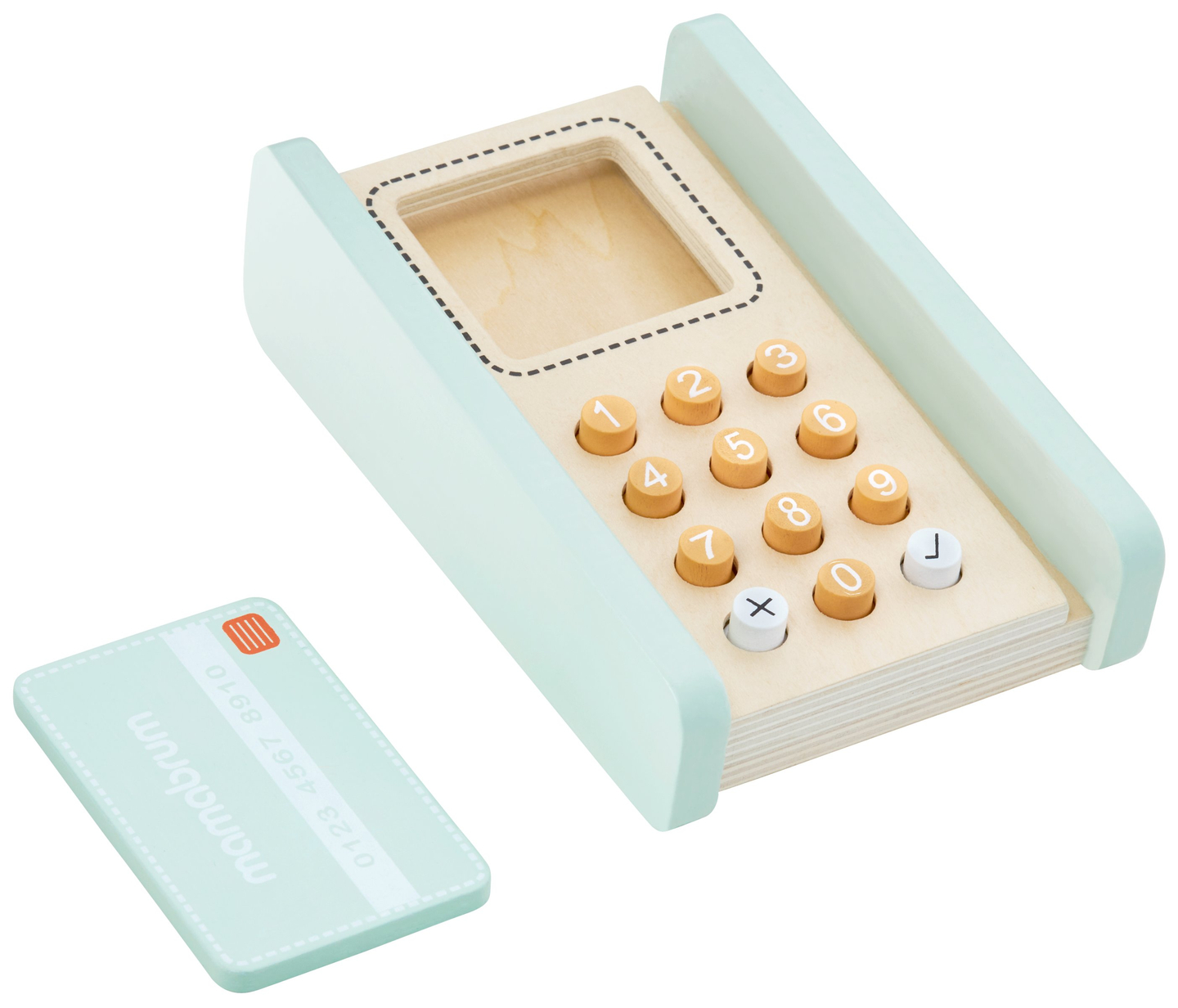 Grande boutique en bois - étalage et théâtre 2 en 1 avec balance, terminal de paiement, fruits et légumes