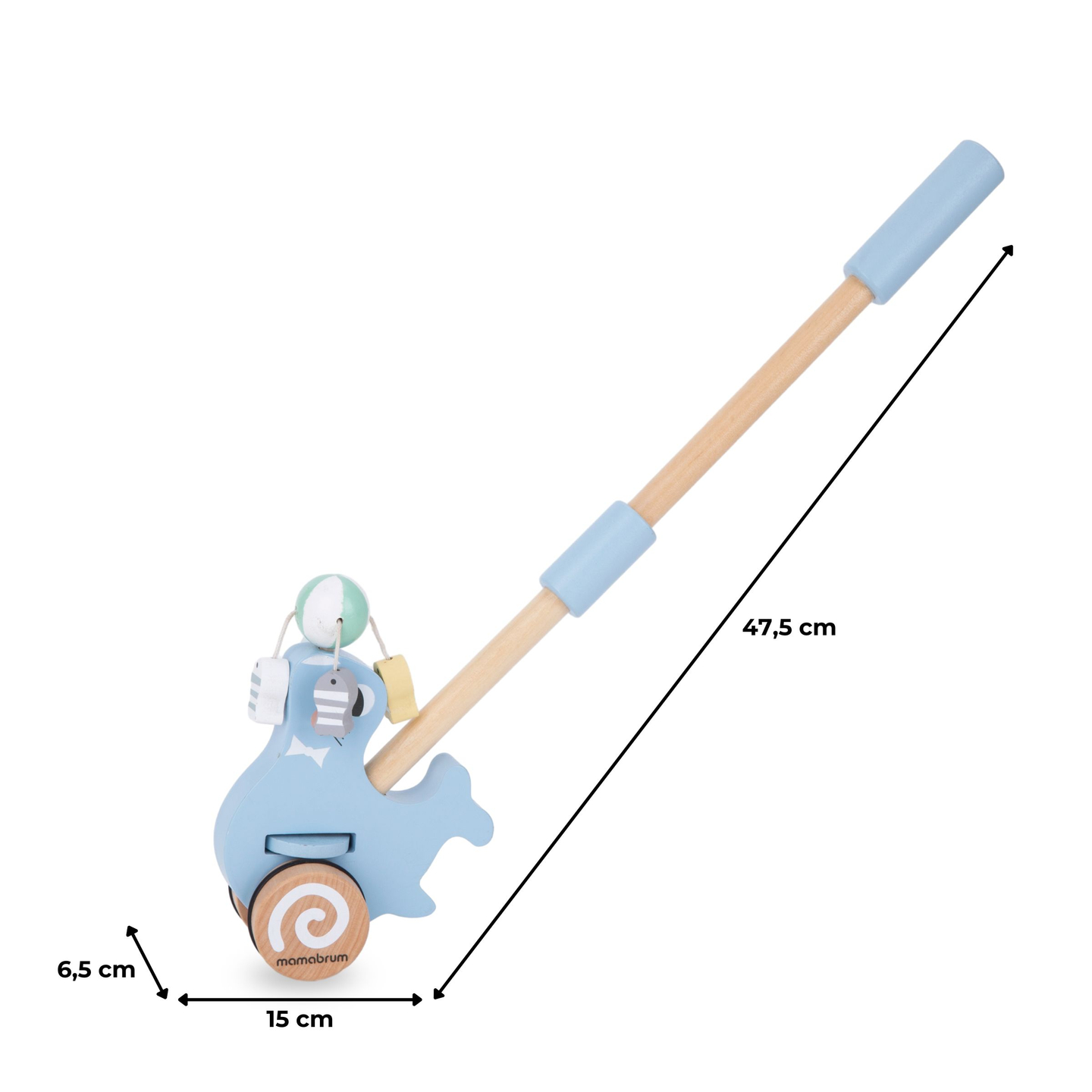 Sceau en bois avec bâton de poussée - pusher