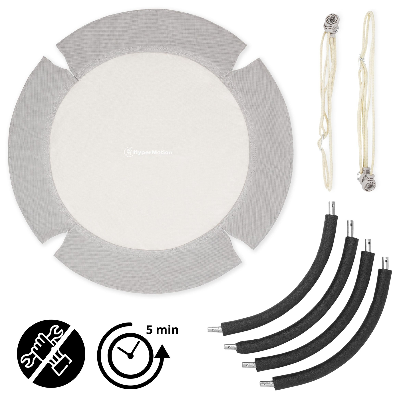 Balançoire nid de cigogne HyperMotion - diamètre 100 cm, couleur grise