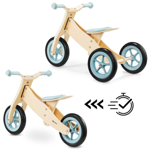 Tricycle et draisienne en bois 2en1 - HyperMotion PERCY - bleu