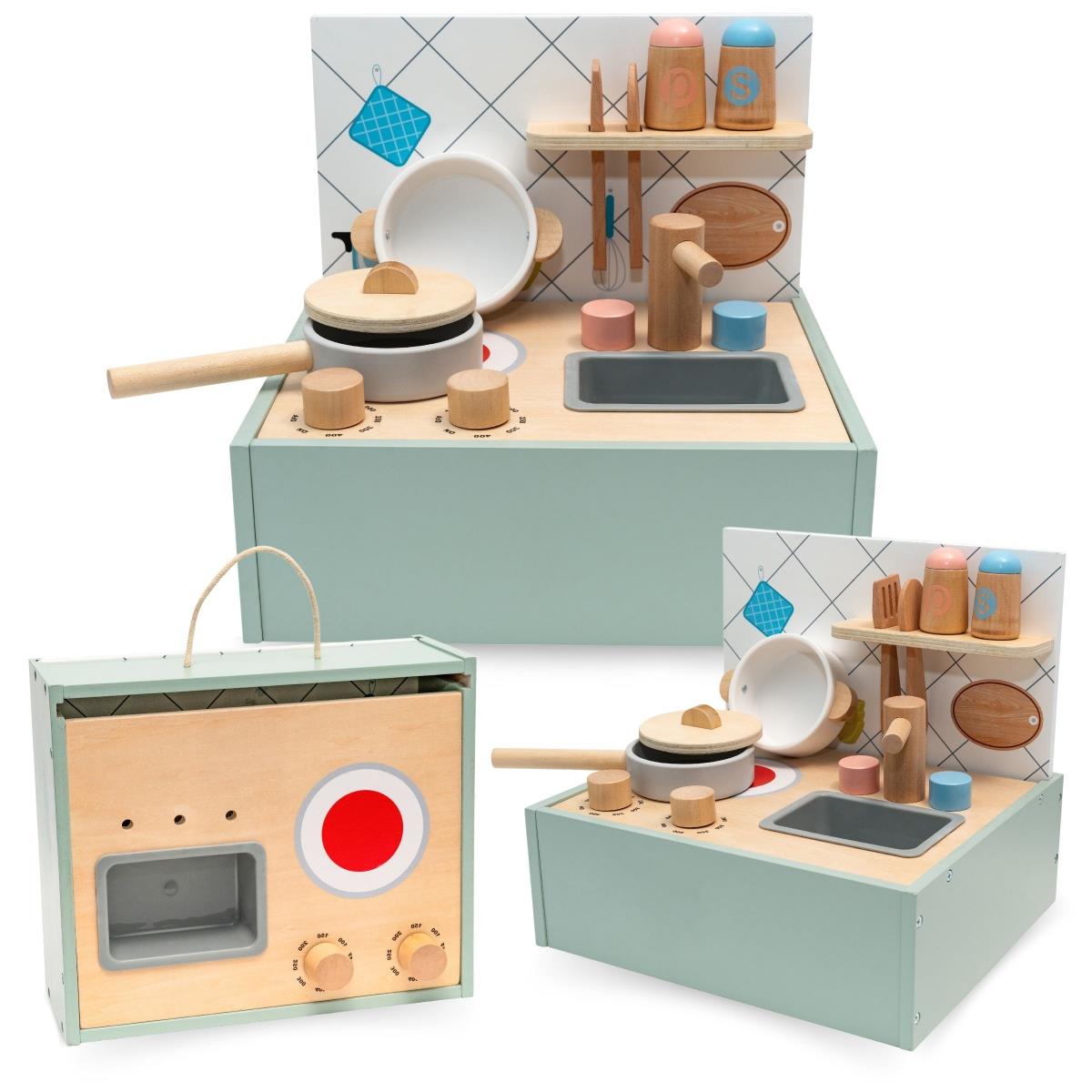 Mini cuisine en bois avec accessoires - pliable