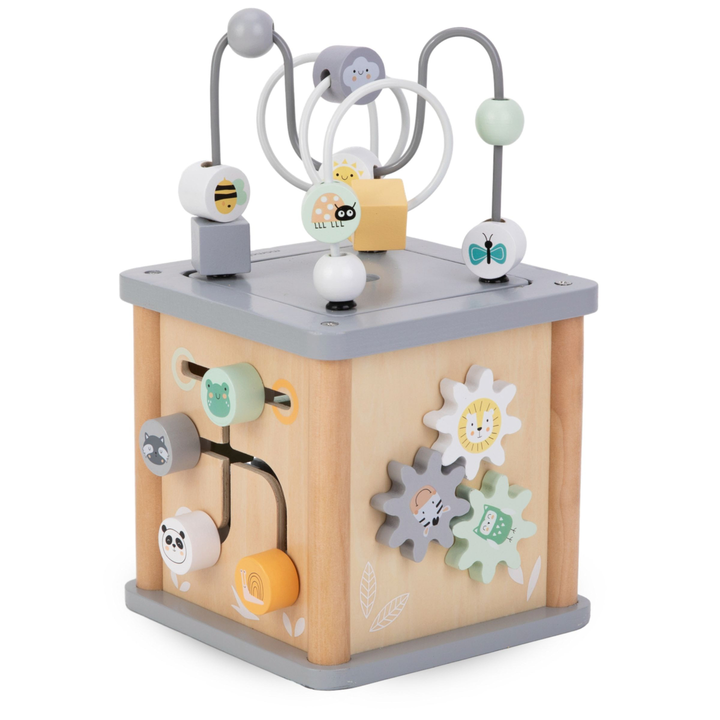 Cube éducatif Montessori en bois - boucle motrice