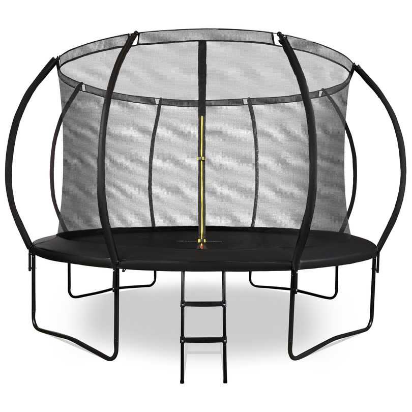 Trampoline de jardin XXL pour enfant HyperMotion - 366 cm 12FT - avec échelle et filet intérieur - pour maison et jardin - 150kg max