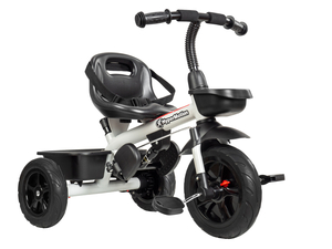 HyperMotion TOBI VECTOR tricycle - roues éternellement gonflables + barre de poussée. Couleur : gris clair.