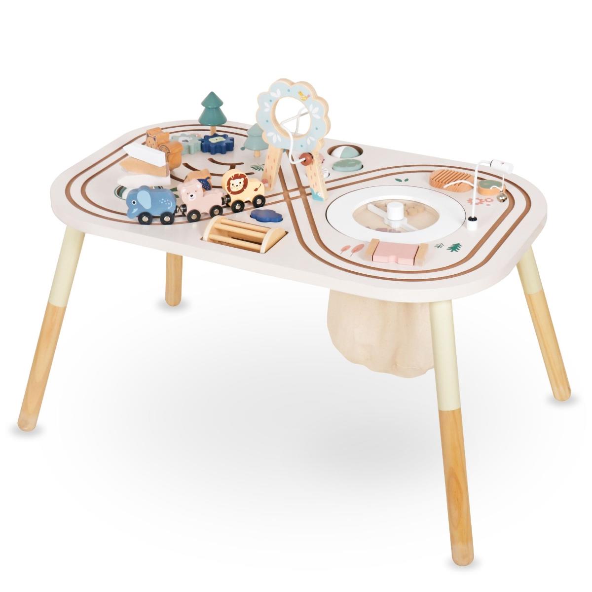 Table éducative en bois 10in1 avec animaux et train