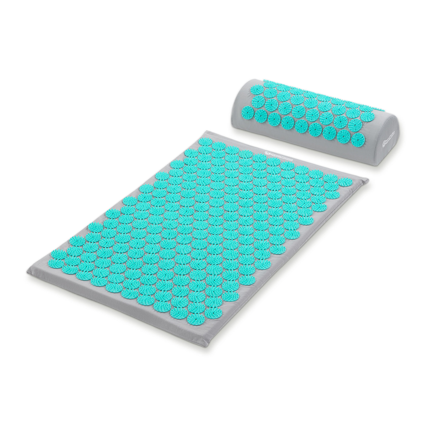 Tapis d'acupression avec coussin et housse - 72 cm HyperMotion gris-menthe