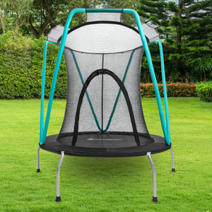 Trampoline menthe 137cm avec filet de protection - pour enfants de 3 à 8 ans - pour la maison et le jardin