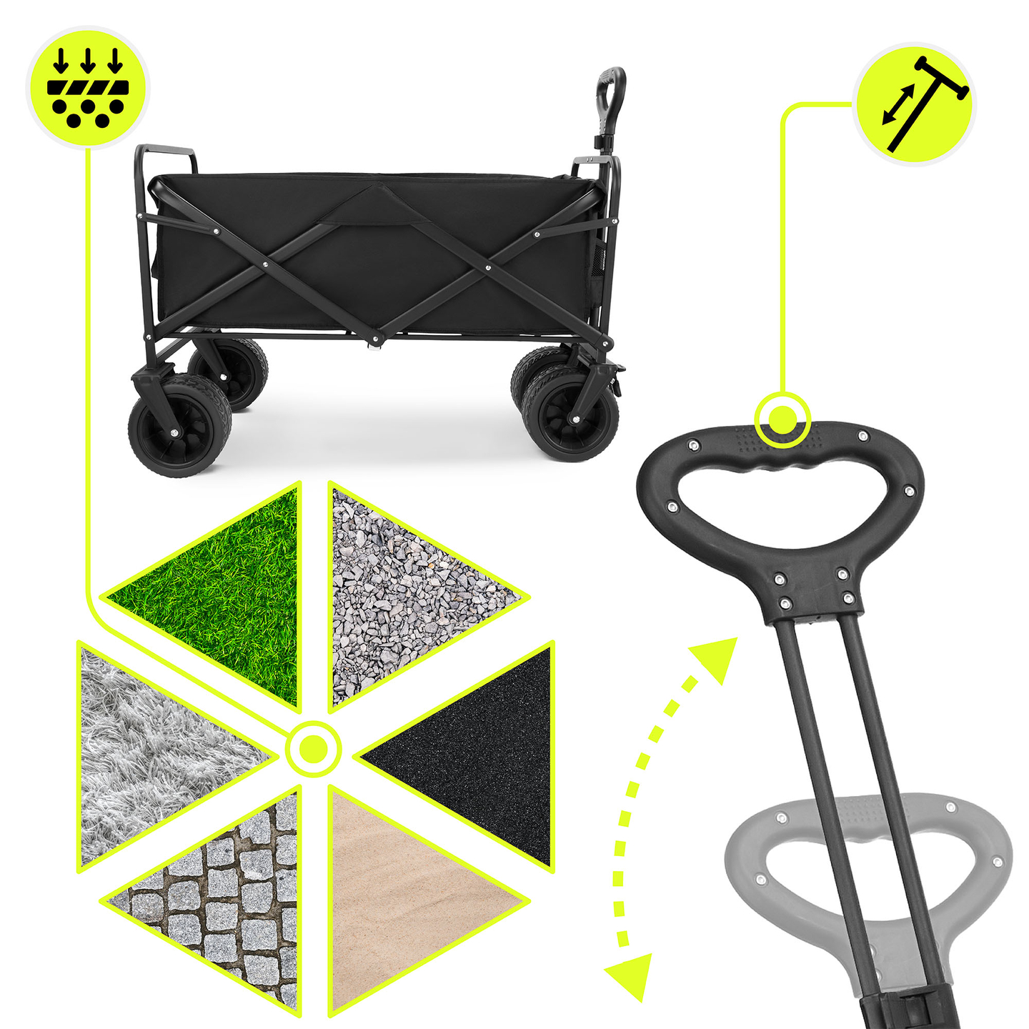 Fauteuil roulant de plage pliant HyperMotion - noir, 120 kg