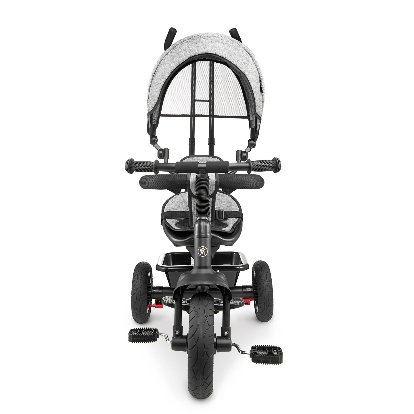 Tricycle pour enfants 1-4 ans - TOBI FREY - couleur gris - pivotant - roues gonflables + poussoir