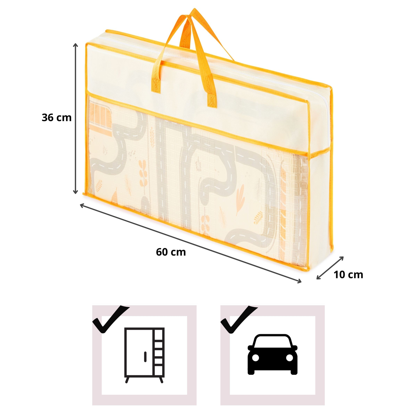 Tapis en mousse pliable double face 180 x 120 x 1 cm - Forêt Magique/Rues d'Automne - bohème