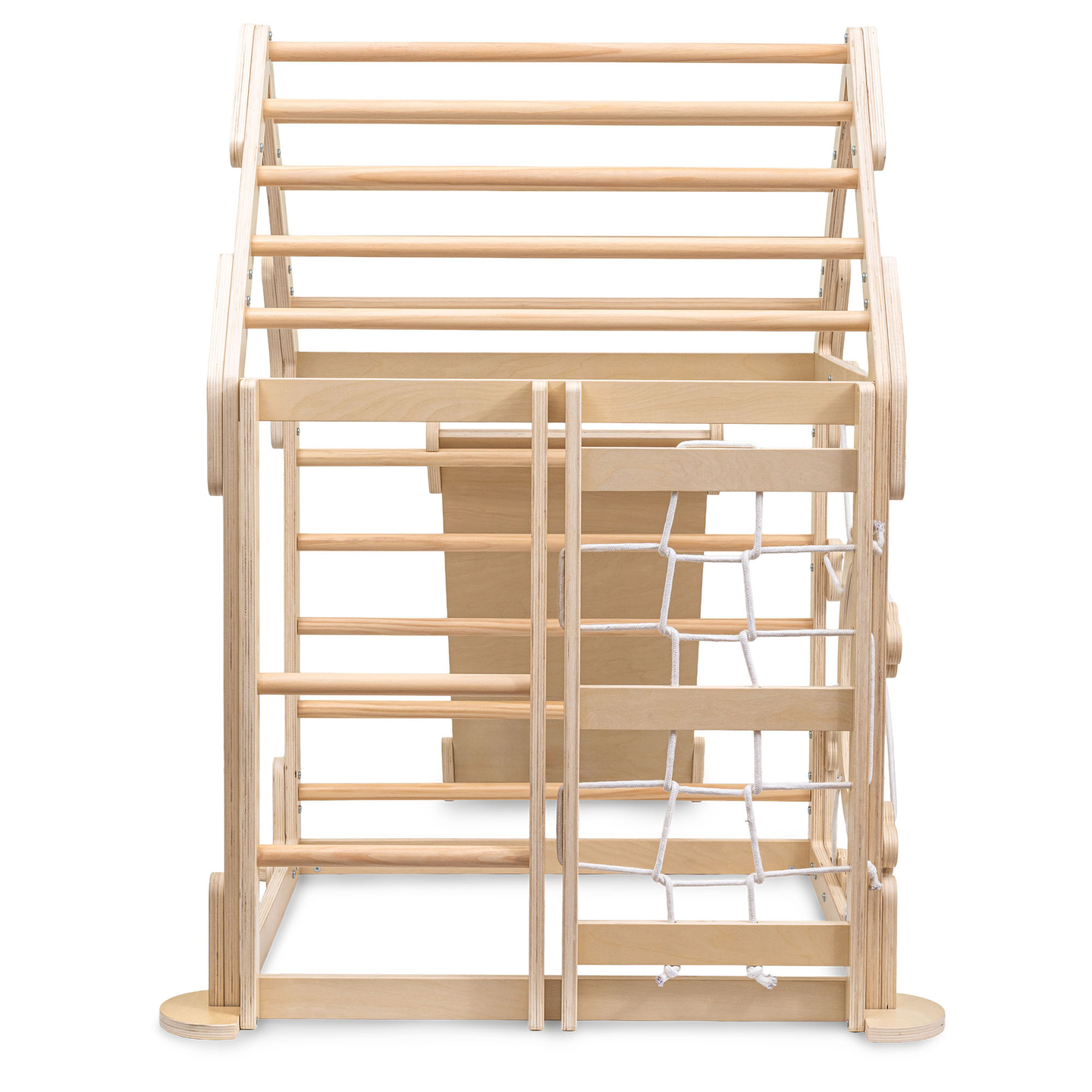 Aire de jeux intérieure en bois pour enfants - une maison avec échelles et toboggan