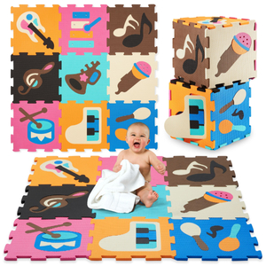 Tapis puzzle éducatif en mousse 90 x 90 x 1cm - mousse EVA - design : instruments