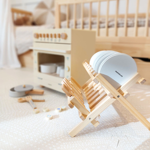 Accessoires de cuisine en bois avec séchoir à casseroles - set pour enfants
