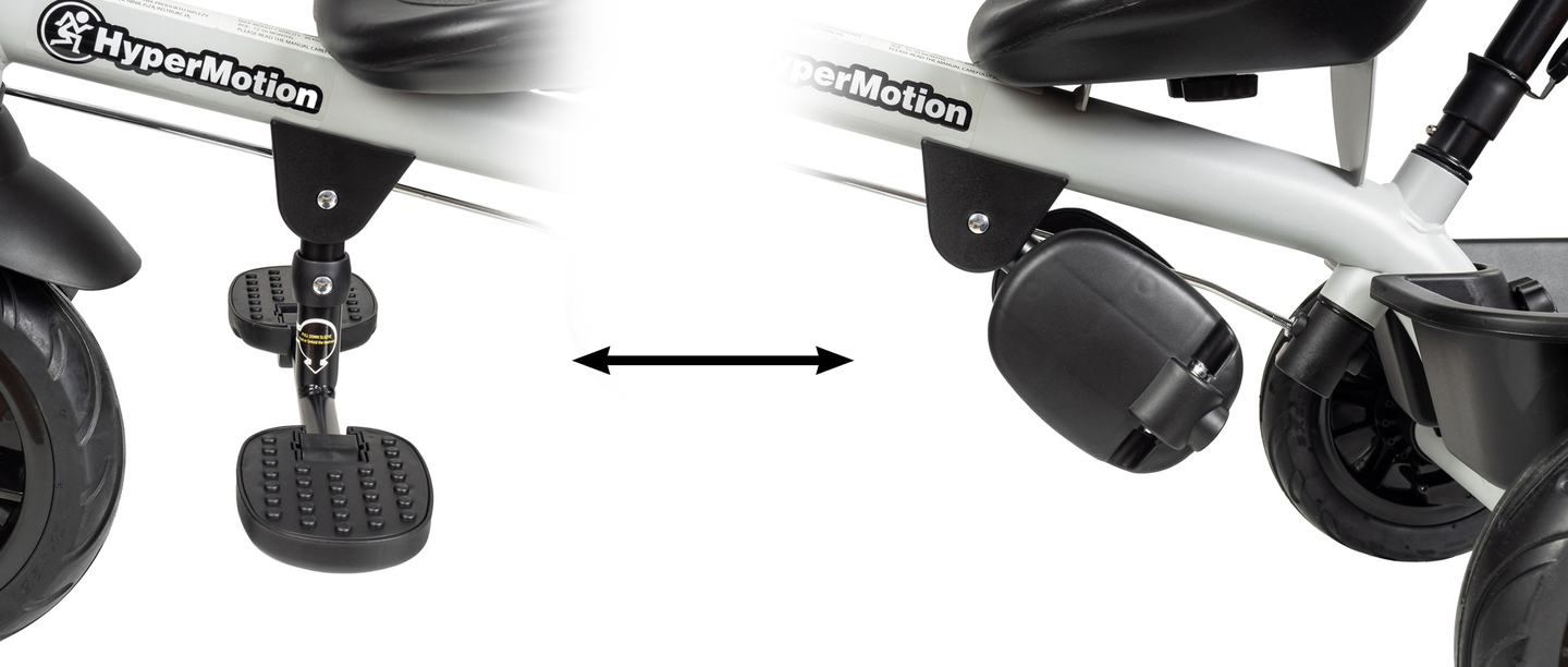 HyperMotion TOBI VECTOR tricycle - roues éternellement gonflables + barre de poussée. Couleur : gris clair.