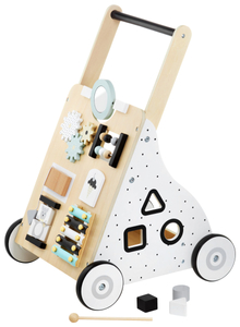 Trotteur / poussette en bois, éducatif - planche de manipulation